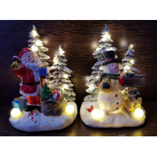 Новогодний сувенир Новый год Снеговик, Дед мороз - музыкальный