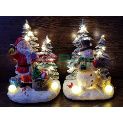 Новогодний сувенир Новый год Снеговик, Дед мороз - музыкальный